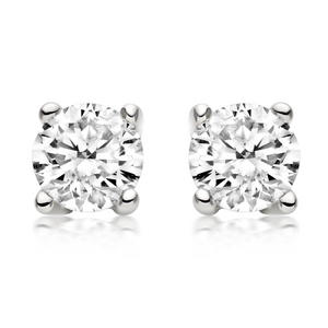 18ct White Gold Diamond Stud Earrings