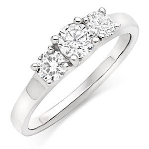 Platinum Diamond Three Stone Ring