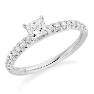 Platinum Diamond Princess Cut Solitaire Ring