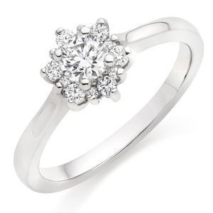 Delight Platinum Diamond Halo Ring