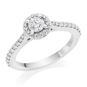 Platinum Diamond Halo Ring