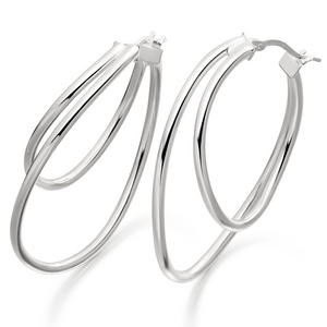 Silver Double Hoop Earrings