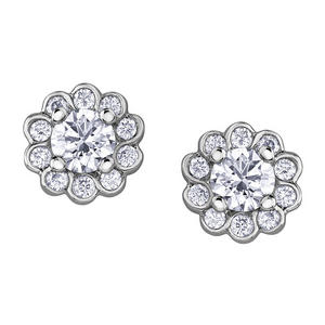18ct White Gold Diamond Earrings