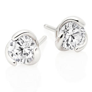 Silver Cubic Zirconia Stud Earrings
