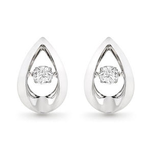 Dance 9ct White Gold Diamond Earrings