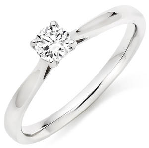 9ct White Gold Diamond Solitaire Ring