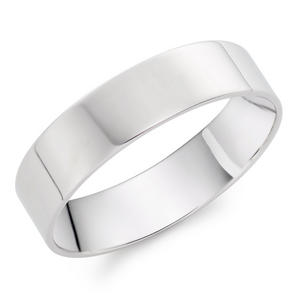 9ct White Gold Men's Wedding Ring
