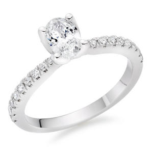 Guinevere Platinum Diamond Royal Asscher Oval Cut Solitaire Ring