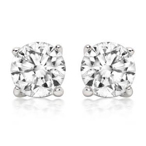 18ct White Gold Diamond Stud Earrings