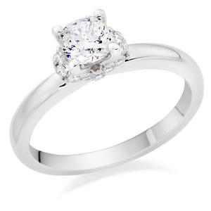 Henrietta Platinum Diamond Royal Asscher Cushion Cut Solitaire Ring