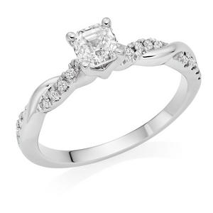 Eleanor Platinum Diamond Royal Asscher Cut Solitaire Ring