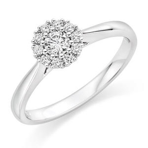 18ct White Gold Diamond Cluster Ring