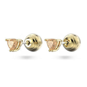 Stilla Yellow Metal Amber Crystal Stud Earrings