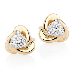 9ct Gold Diamond Stud Earrings