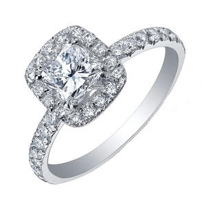 18ct White Gold Diamond Halo Ring