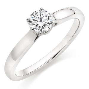 Simply Bridal Leaf Platinum Diamond Solitaire Engagement Ring