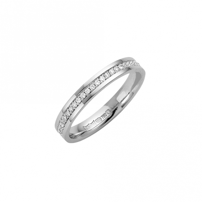18ct White Gold 0.15 carat Diamond Eternity 3mm Wedding Ring