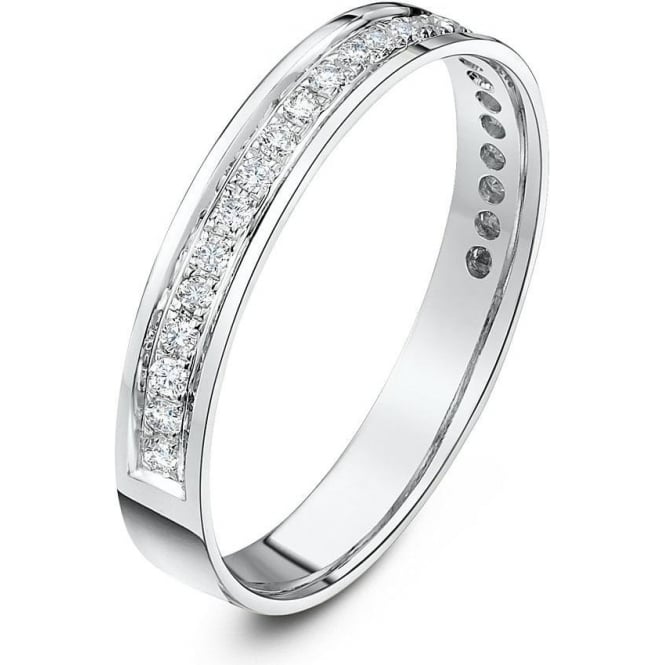 18ct White Gold 0.25 carat Diamond Eternity 3.5mm Wedding Ring