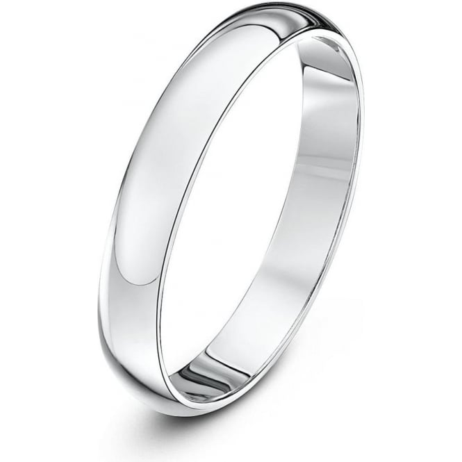 18ct White Gold Extra Heavy D 3mm Wedding Ring