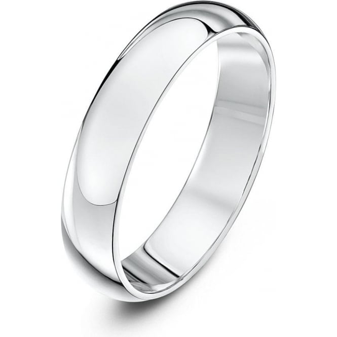 18ct White Gold Heavy D 4mm Wedding Ring