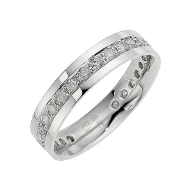 9ct White Gold 0.50 carat Diamond Eternity 4.5mm Wedding Ring