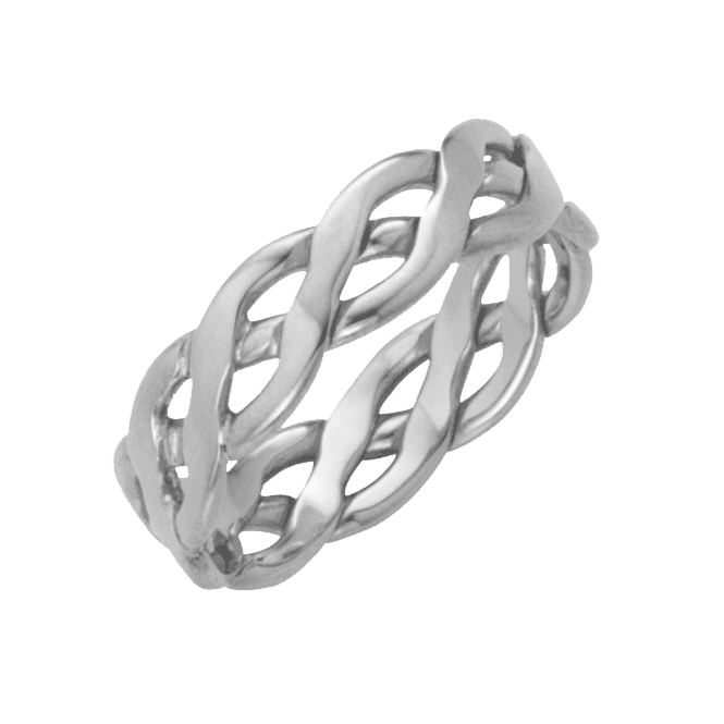 9ct White Gold 6mm Celtic Wedding Ring
