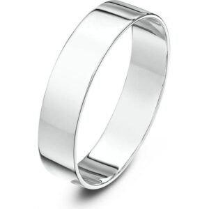 9ct White Gold Light Flat Shape 5mm Wedding Ring