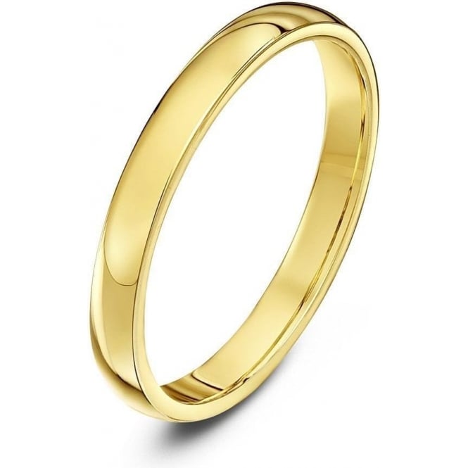 9ct Yellow Gold Heavy Court Shape 2.5mm Wedding Ring