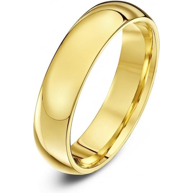 9ct Yellow Gold Heavy Court Shape 5mm Wedding Ring