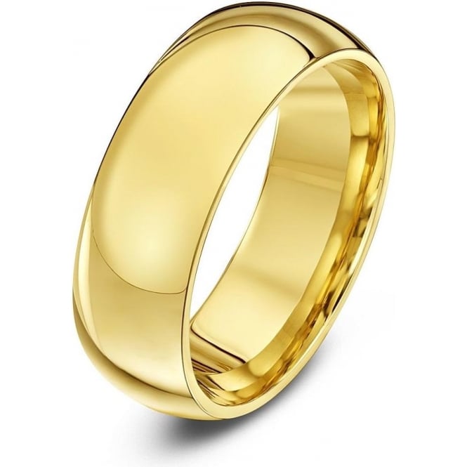 9ct Yellow Gold Heavy Court Shape 7mm Wedding Ring