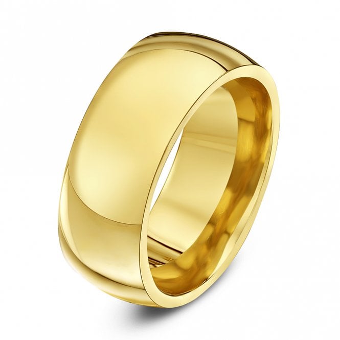 9ct Yellow Gold Heavy Court Shape 9mm Wedding Ring