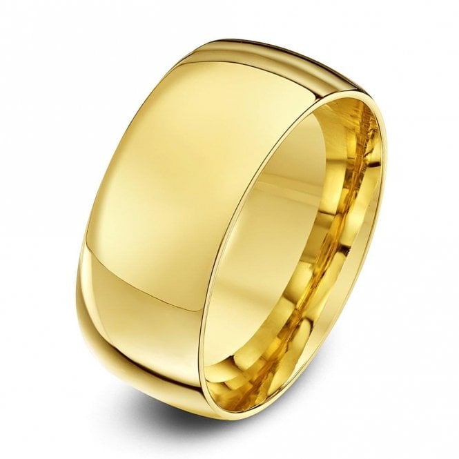 9ct Yellow Gold Light Court Shape 9mm Wedding Ring