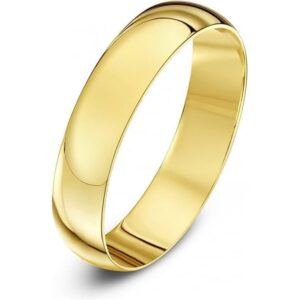 9ct Yellow Gold Light D Shape 3mm Wedding Ring
