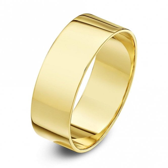 9ct Yellow Gold Light Flat Shape 8mm Wedding Ring