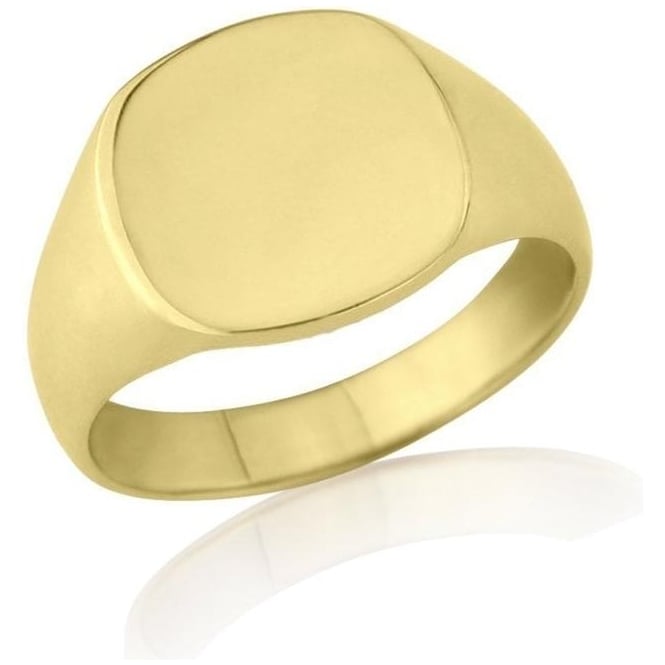 Gents Cushion-Shaped 9ct Yellow Gold Medium Weight Signet Ring