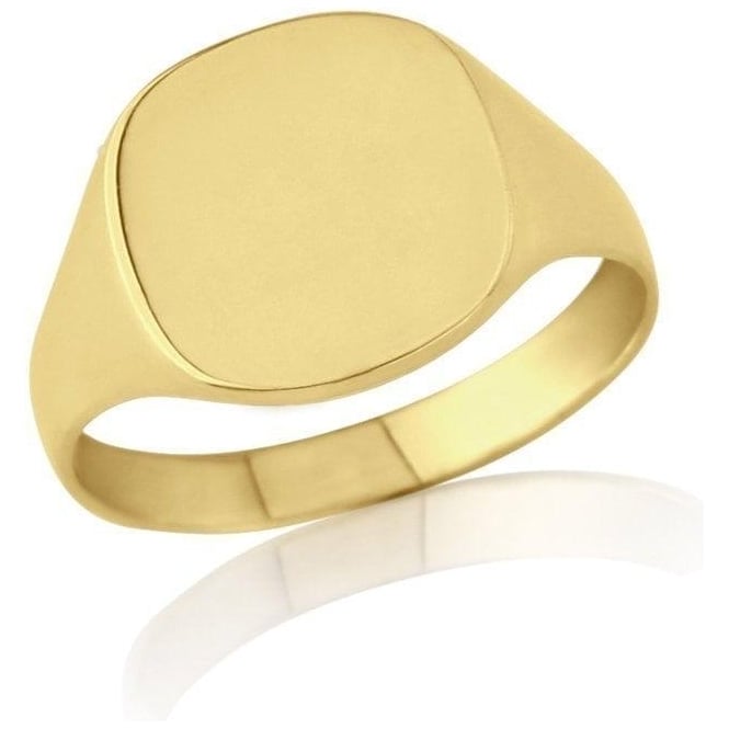 Ladies Gold Cushion-Shaped Signet Ring