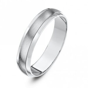 Palladium 950 Heavy D Matt Centre 4mm Wedding Ring