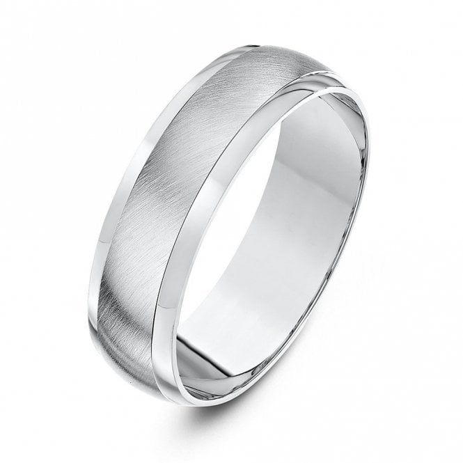 Palladium 950 Heavy D Matt Centre 6mm Wedding Ring