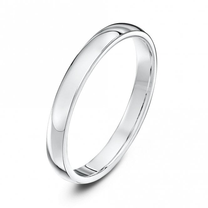 Platinum Heavy Court Shape 2.5mm Wedding Ring