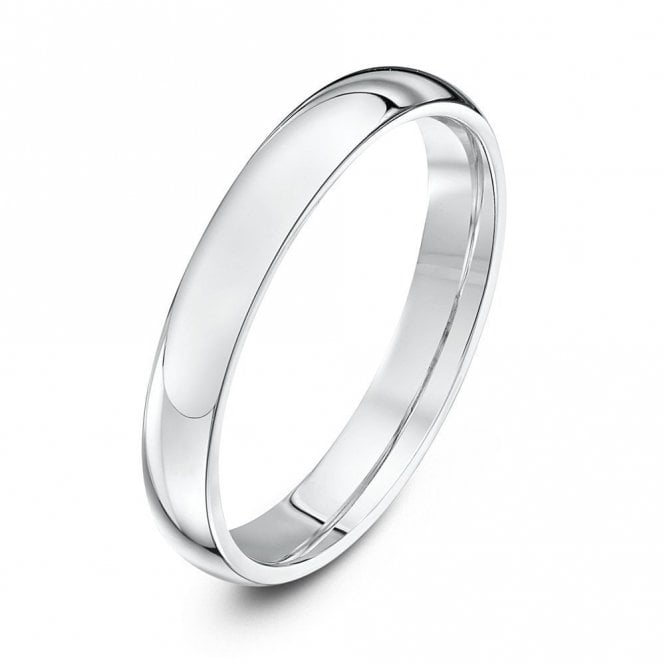 Platinum Heavy Court Shape 3mm Wedding Ring