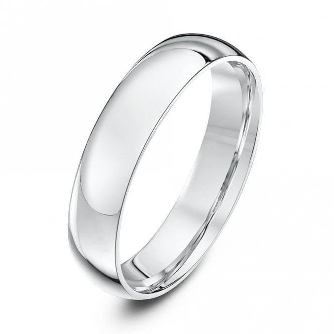 Platinum Light Court Shape 4mm Wedding Ring
