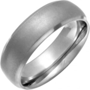Titanium Court Shape Matt Center 7mm Ring
