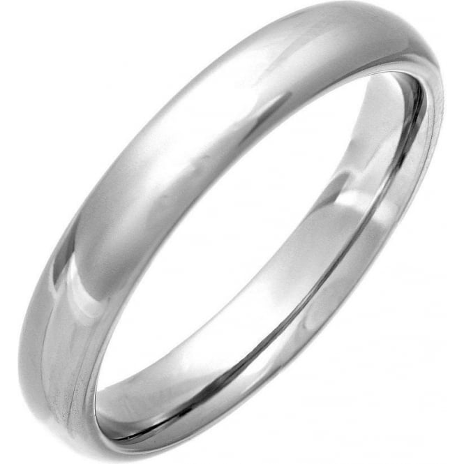Titanium Court Shape with a Polished Finish 4mm Wedding Ring