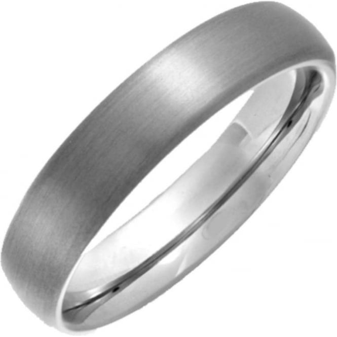 Titanium Matt 5mm Court Shape Wedding Ring