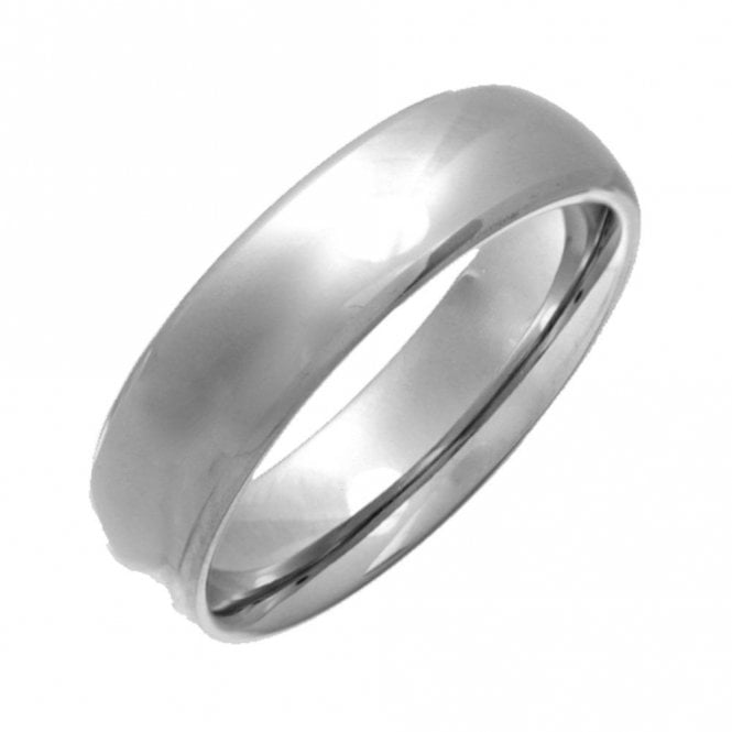 Titanium Polished 5mm Court Shape Wedding Ring